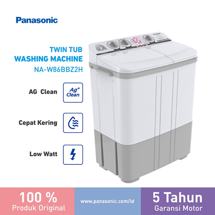 Panasonic Mesin Cuci Twin Tube 8.5 KG - NA-W86BBZ